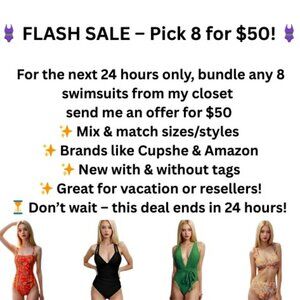 🩱 FLASH SALE – Pick 8 for $50! 🩱NWT/NWOT Swimsuits  Dont purchase this listing